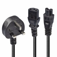 Lindy 2.5m UK Mains Splitter Cable IEC C13 C5 10A Black Lindy 2.5m UK Mains Splitter Cable IEC C13 C5 10A Black